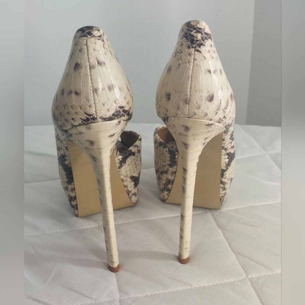 Steve Madden Stiletto platform heels snake python Pattern 7 faux leather HOT 🫦 - Picture 2 of 10